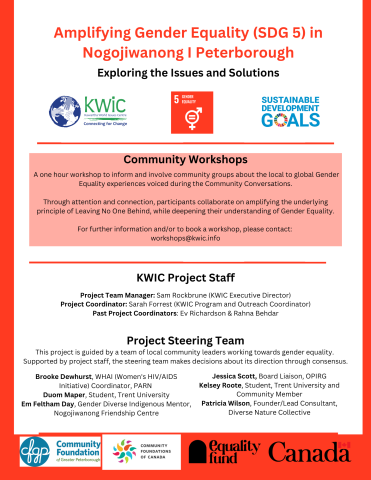 Amplifying Gender Equality - Community Workshops, KWIC Project Staff, Steering Team